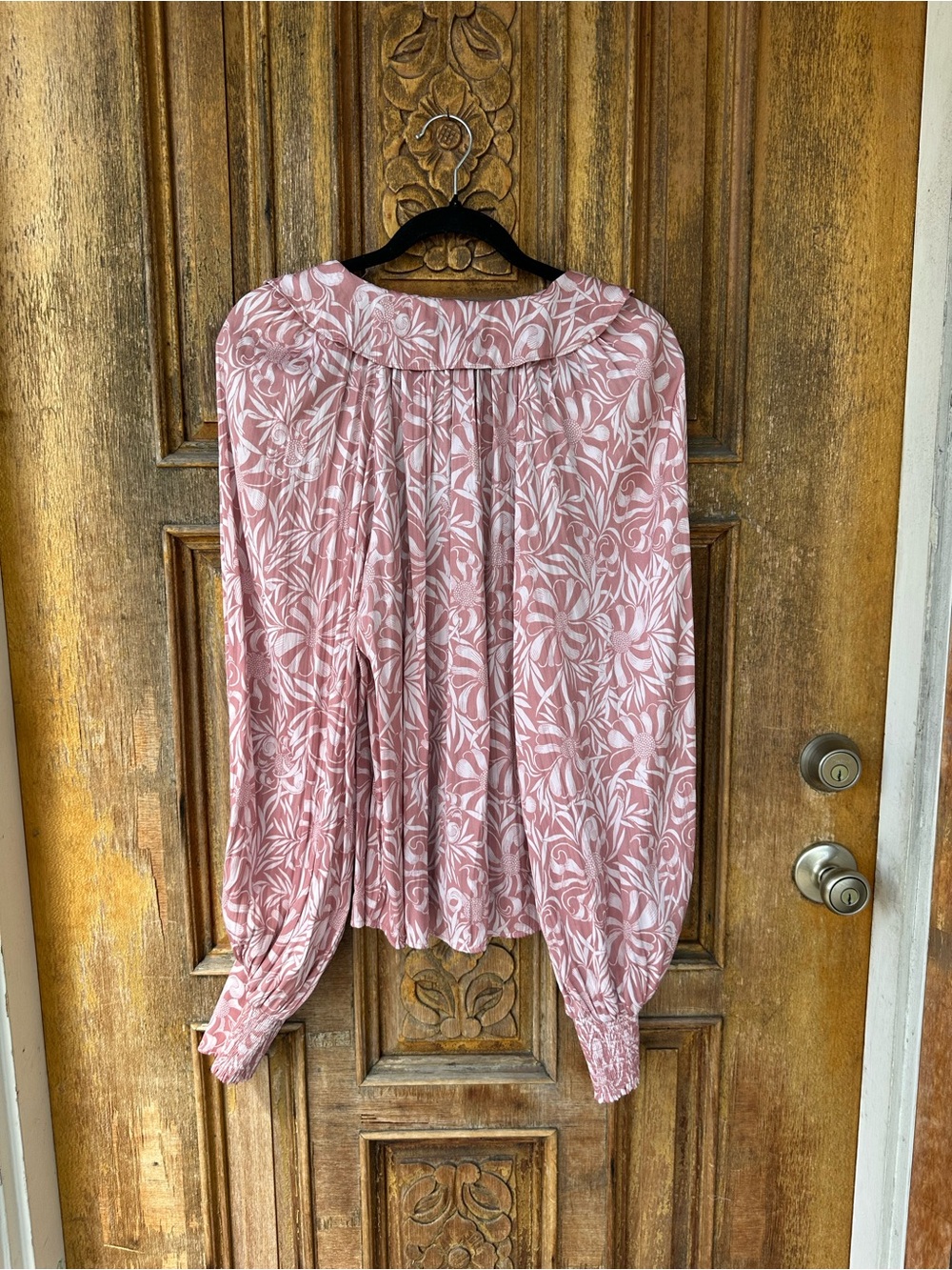 Anthropologie Florence Balducci Femme Collared Blouse Pink Size Petite Large - Picture 4 of 6